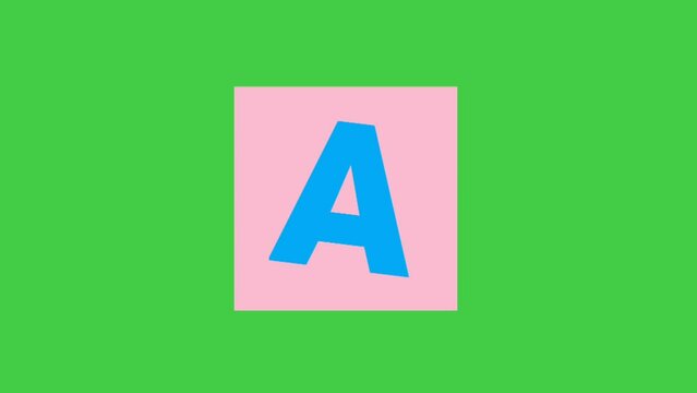 Alphabet A - Ransom Note Animation paper cut on green screen