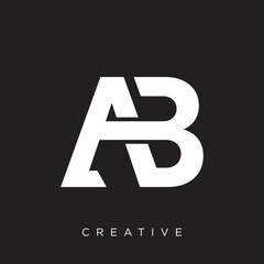 ab initial logo design icon for business - obrazy, fototapety, plakaty