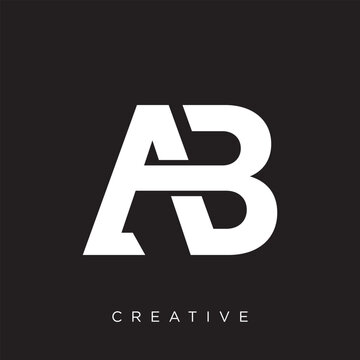 ab initial logo design icon for business