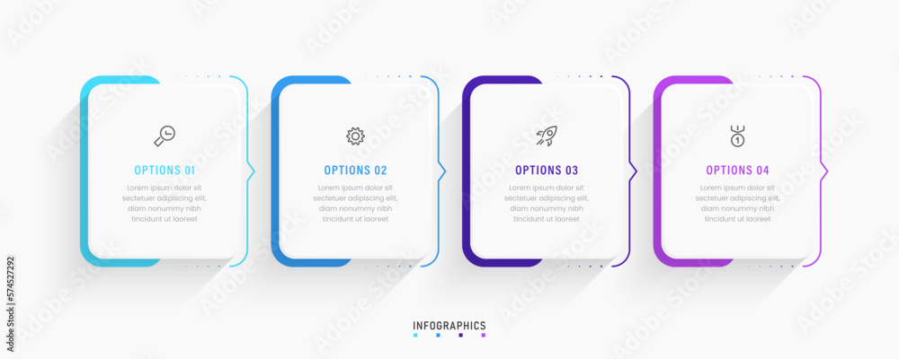Wall mural vector infographic label design template with icons and 4 options or steps. can be used for process 