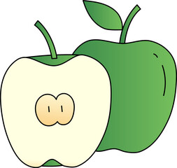 Apple decorative design element for website, presentation, flyer, brochure, printing, application. illustration style