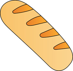 Baguette decorative design element for website, presentation, flyer, brochure, printing, application. illustration style