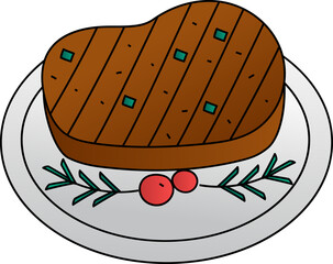 Meat decorative design element for website, presentation, flyer, brochure, printing, application. illustration style