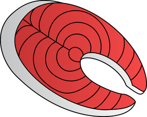 Salmon decorative design element for website, presentation, flyer, brochure, printing, application. illustration style