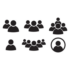 people group icon, user profile symbol 