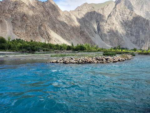 lake in the mountains of island