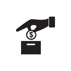 Make a donation icon symbol