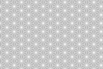 麻の葉文様の背景イラスト　和柄　灰色　Japanese traditional pattern