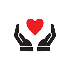 heart in hand icons. hands holding heart icon. health, medicine symbol
