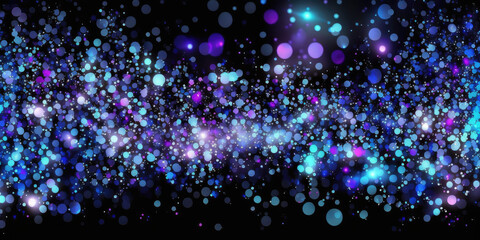 background of abstract glitter lights. purple, blue and black. banner, generative ai