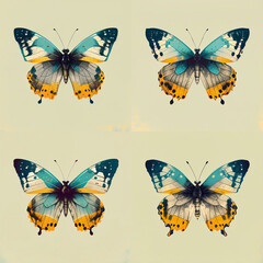 Fototapeta na wymiar set of butterflies