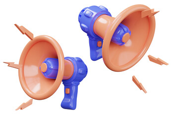 3d megaphone or loudspeaker isolated.