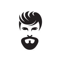 Gentleman face logo images illustration