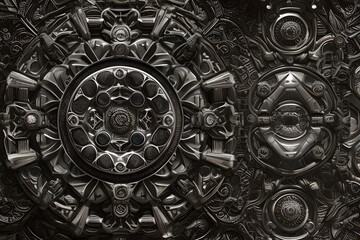 Ornate High Detailed Radial 3D Abstract Background Wallpaper Generative AI illustration.
