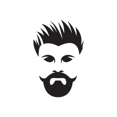 Gentleman face logo images illustration