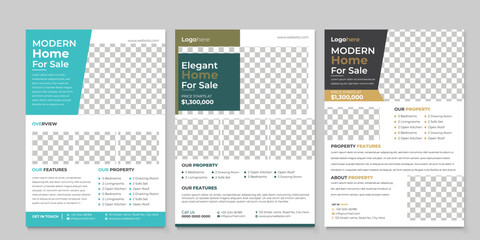 Real Estate Flyer Layout, Real Estate Flyer with Blue Accents Corporate Business Flyer, Flyer Design template, Real Estate Flyer Design bundle, property sale flyer design, flyer design for rent