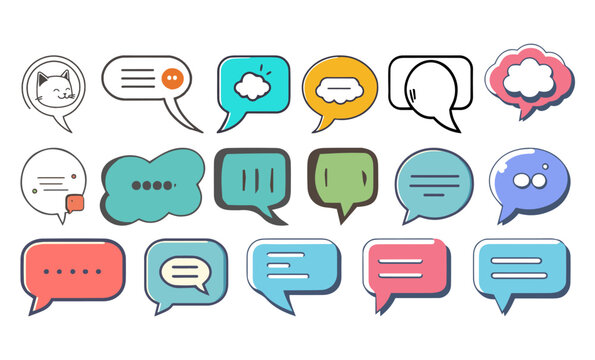set of speech booble icons for web