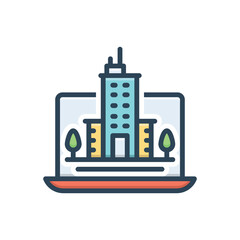 Color illustration icon for enterprise