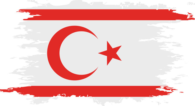 Northern Cyprus flag grunge brush color image vector