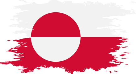 Greenland flag grunge brush color image vector © gladder