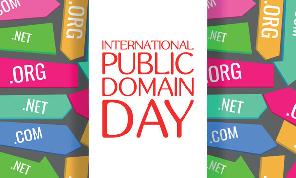 International Public Domain Day  . Design suitable for greeting card poster and banner