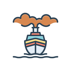 Color illustration icon for ships
