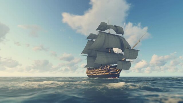 Sailing Galleon 3D Video Animation