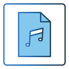 File music icon illustration. icon related to music player. Lineal color icon style, two tone icon. Simple vector design editable