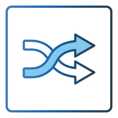 Shuffle icon illustration. icon related to music player. Lineal color icon style, two tone icon. Simple vector design editable