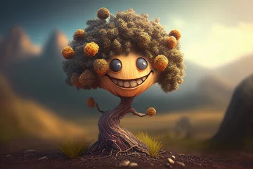 Deurstickers Happy little tree © asgar