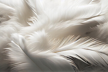 Very soft white feathers. generative AI