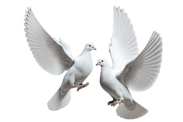 White dove isolated on transparent background. White pigeon transparent realistic isolated vector illustration. Flying Dove