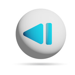 Back 3D icon. icon related to music player, video player.