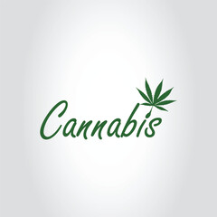 Fototapeta premium Cannabis leaf or Hemp medicinal plant logo illustration, vector design.
