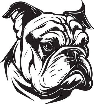 Bulldog Logo Monochrome Design Style
