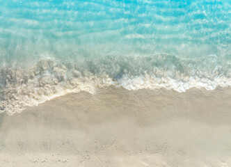 The tropical Summer with wave water as white sand beach background