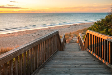 Christies Beach boardwalk at sunset, Onkaparinga region, South Australia