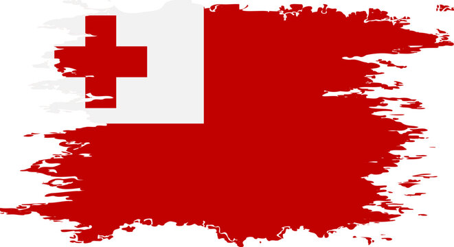 Tonga flag grunge brush color image vector