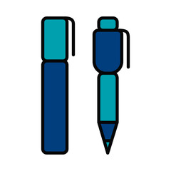 Filled Line PEN design vector icon