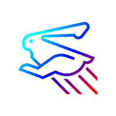 Colorful rabbit logo design template. Jumping rabbit logo design