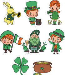 St. Patrick Cute Illustrations