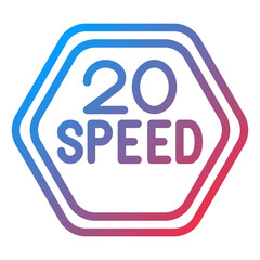 Vector Design 20 Speed Limit Icon Style