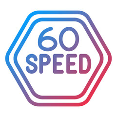 Vector Design 60 Speed Limit Icon Style