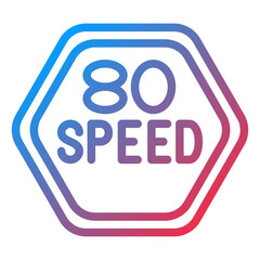 Vector Design 80 Speed Limit Icon Style