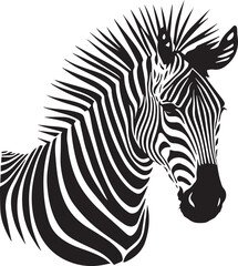 Fototapeta na wymiar Zebra Mascot Logo Monochrome Design Style 