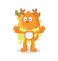 Obraz na płótnie Canvas fawn full battery character. cartoon mascot vector