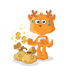 fawn refuse money illustration. character vector