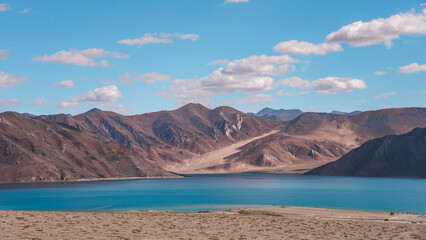 Fototapeta na wymiar beautiful landscape of Pangong tso, Leh Ladakh, India