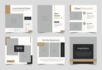 Interior Design Social Media Post, Clean and Minimal Banner, Modern Furniture Sale