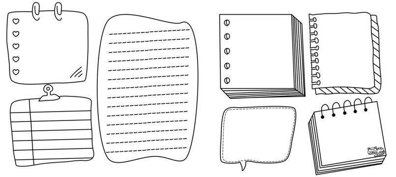 notebook paper hand drawn vector line art illustration doodle 